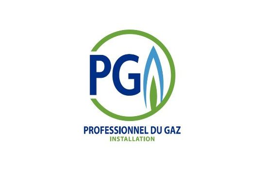 Logo de Professionnel du Gaz, avec les lettres PG et une représentation stylisée d'une flamme.